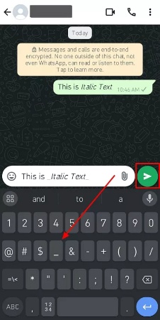 italicize text with an underscore