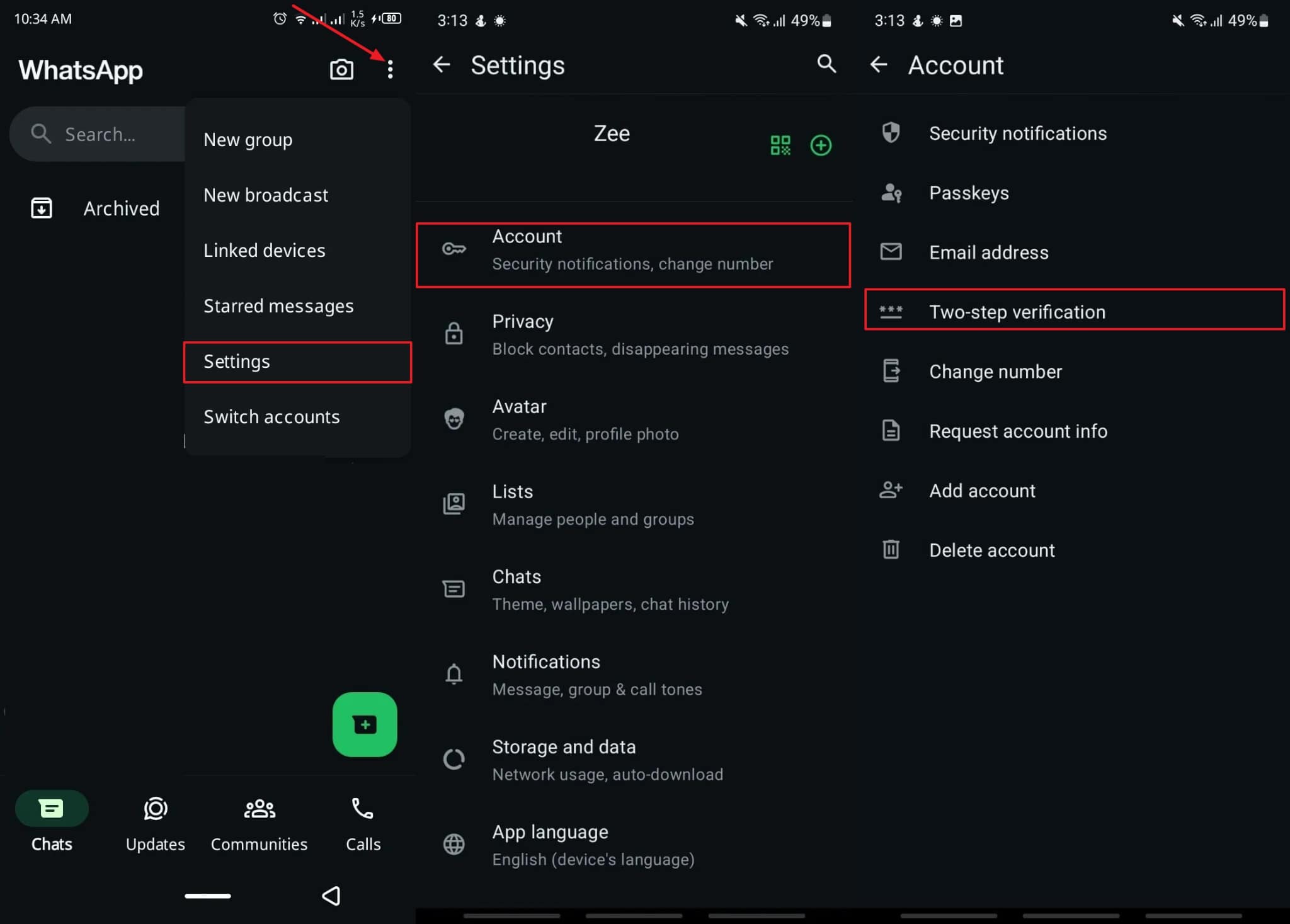 whatsapp 2 step verification cannot be enabled iphone