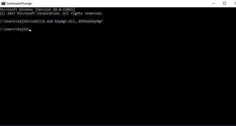 windows credentials to view password on cmd