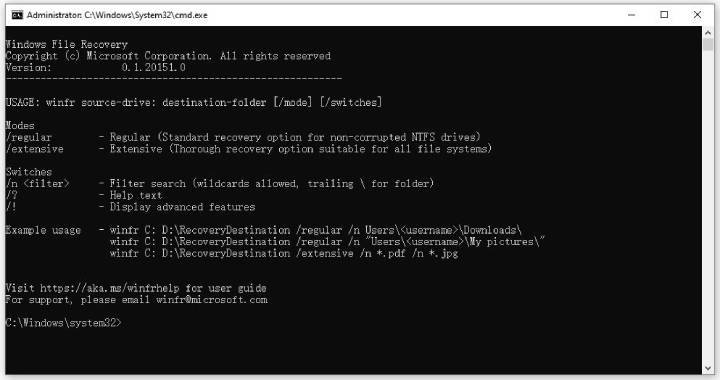 windows file recovery
