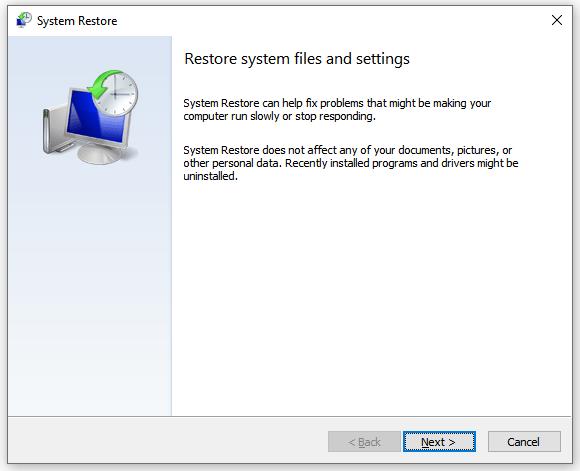 windows system restore