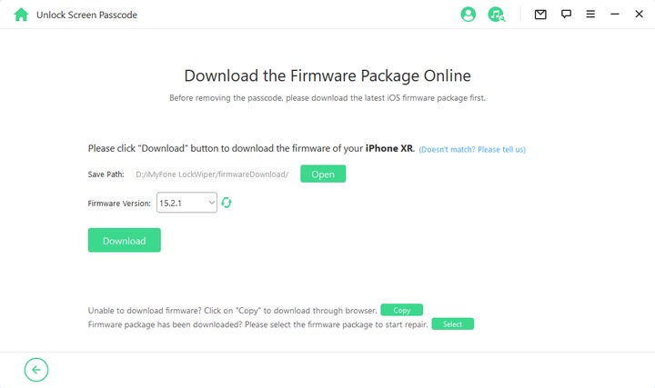 WooTechy iDelock firmware package download screen