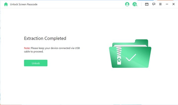 WooTechy iDelock extraction completed screen with the Unlock button