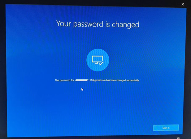 login with new password
