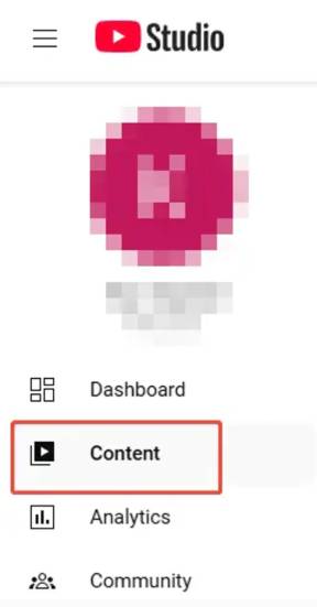 YouTube Studio content section