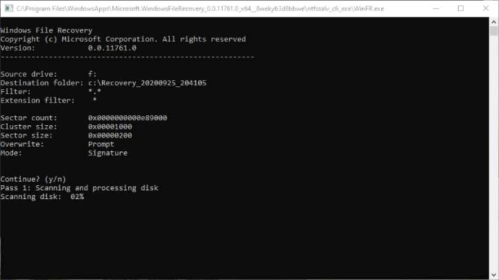 repair ZIP with command line